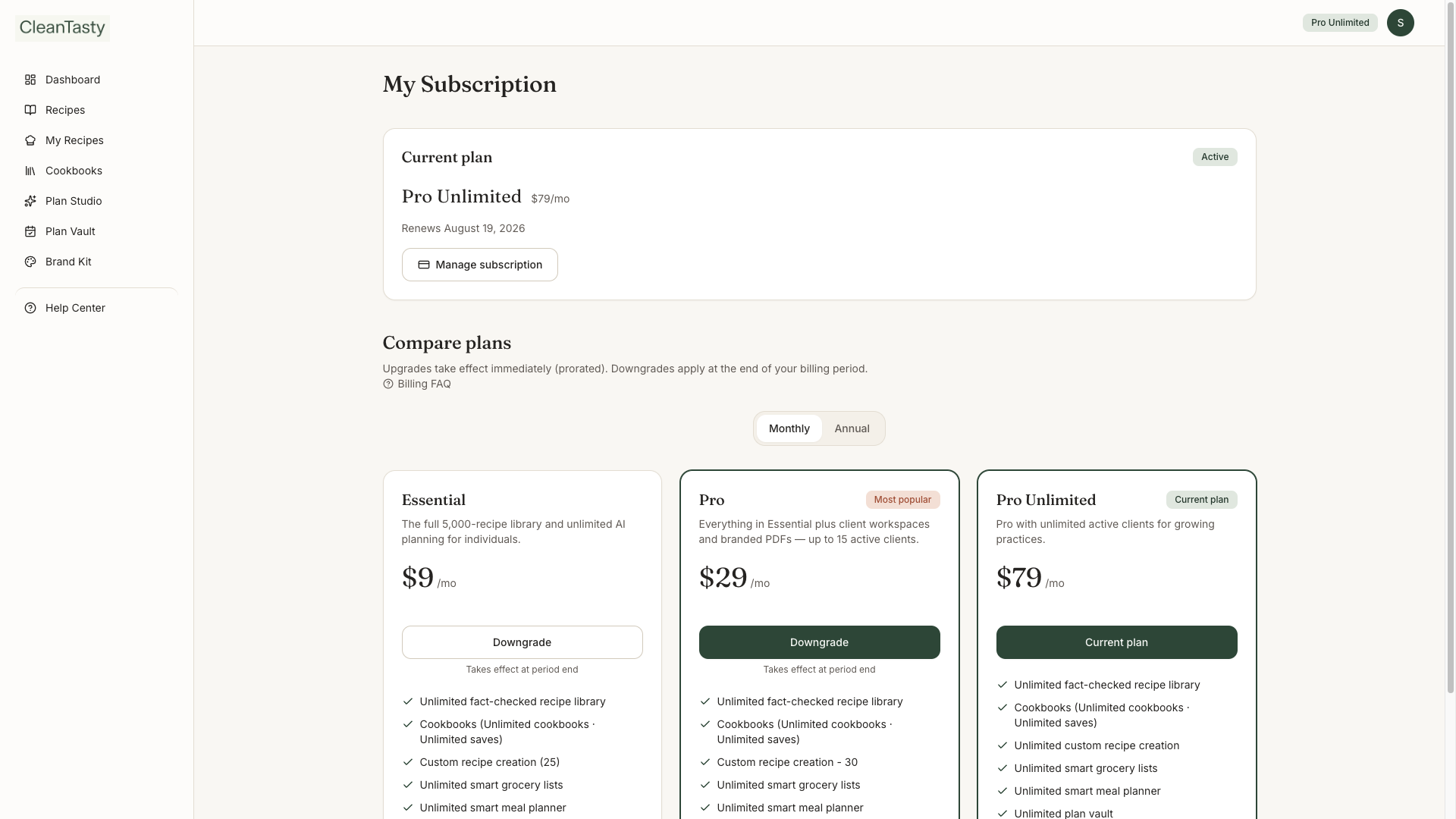 My Subscription